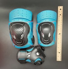 New, Blue 6 Piece Bike/Skate Elbow/Knee Pads Set - Kids Medium