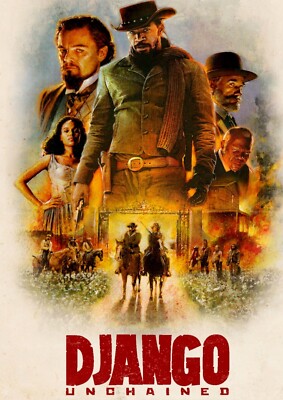 2012 Django Unchained Movie Poster 11X17 Jamie Foxx Leonardo DiCaprio  