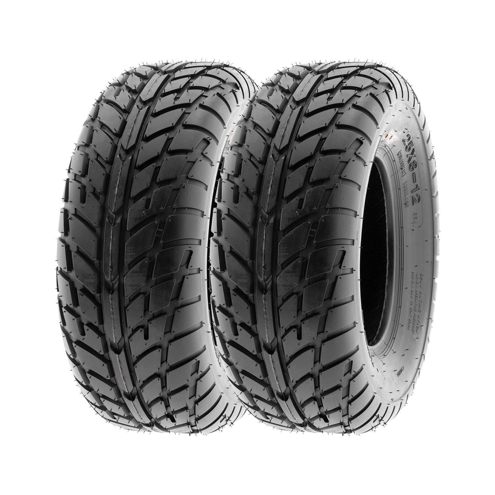 Set Di 2 Pneumatici SunF A021 25x10-12 6PR TL – Battistrada Direzionale V, Per ATV E UTV Fuoristrada