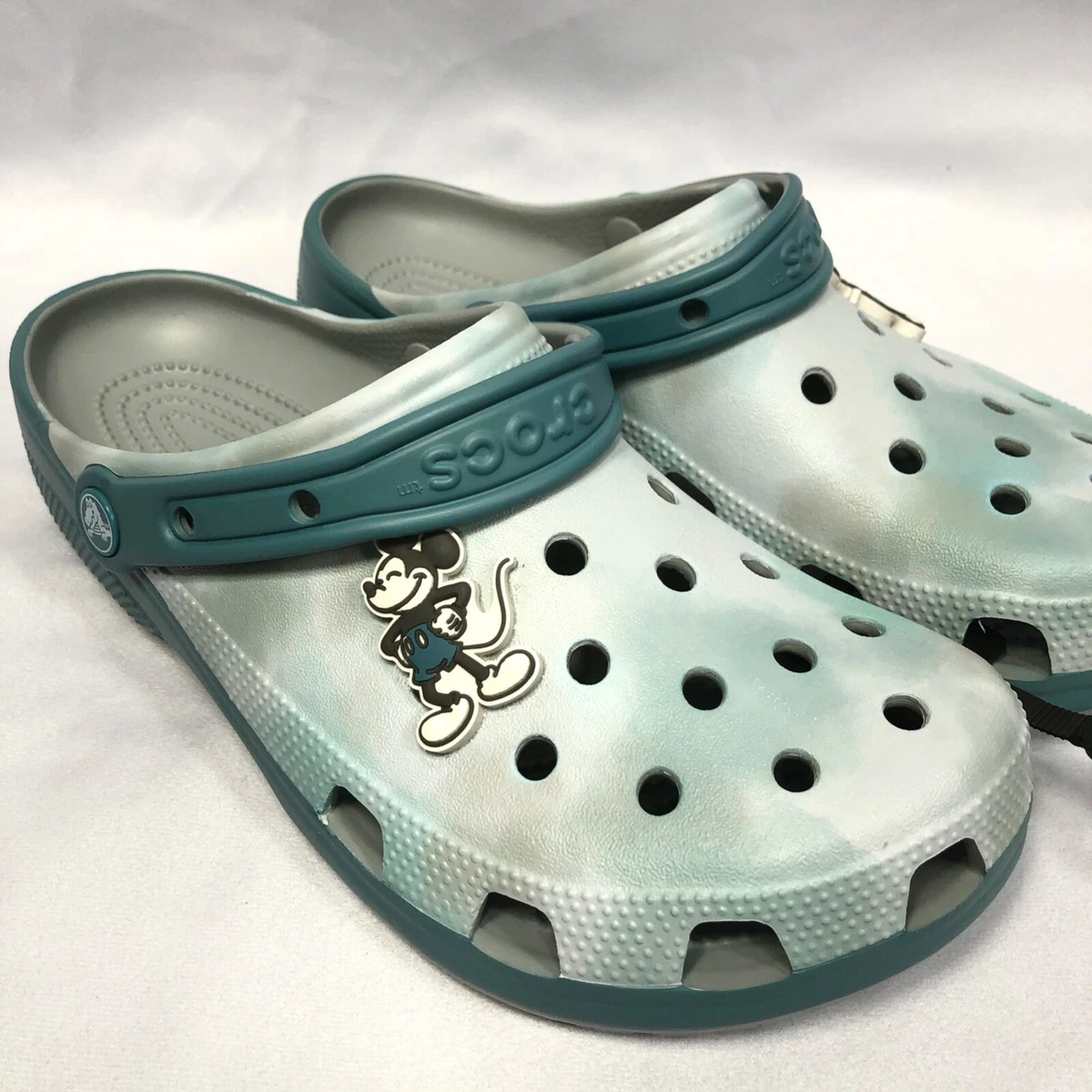 Disney Park Mickey Mouse Tie Dye Blue Crocs Clogs Adult M7 W9 NWT