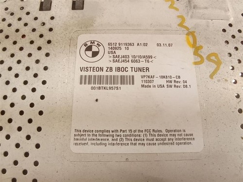 2008 MINI COOPER CLUBMAN S RADIO TUNER RECEIVER MODULE OEM 9119363 - Picture 2 of 4