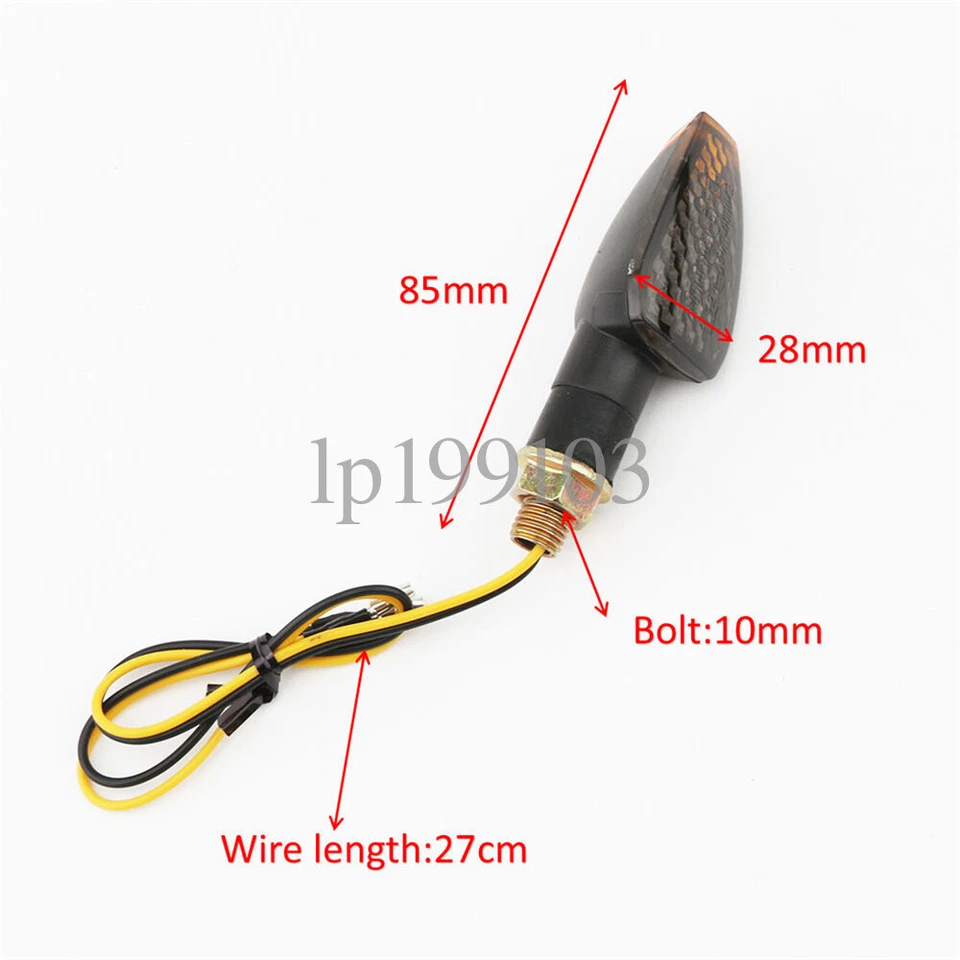 3.35"plastic LED Turn Signals Black Len For Suzuki Bandit GSF 1250S 400 600 1200 - Image 2 of 4