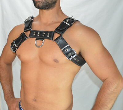 Awanstar Bulldog leather harness leather chest harness, leather harness, gay harness
