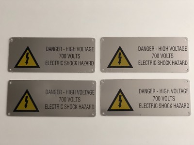 4 Danger High Voltage 700 Volts Electrical Shock Hazard Metal Sign 7-3/4 x 3-1/4