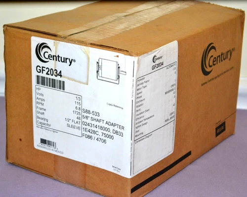 A.O. Smith Century GF2034 1/3 HP, 115V 60Hz, 1725 RPM 1-Phase Blower Motor--New