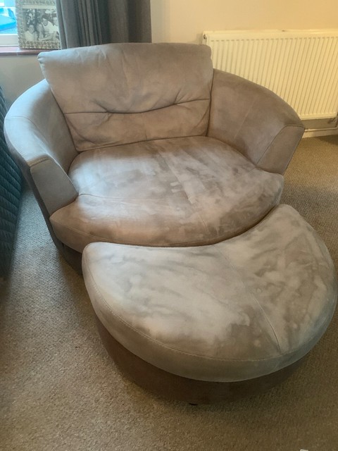 Dfs Swivel Chair And Half Moon Footstool