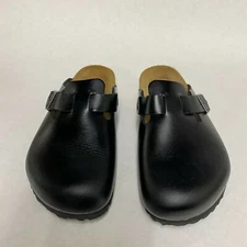 Birkenstock New with Box Boston Amalfi Black Leather Soft Footbed R Select Size