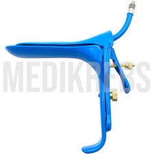 Grave Vaginal Speculum - Blue Teflon Cover w/ Suction Tube MEDIUM