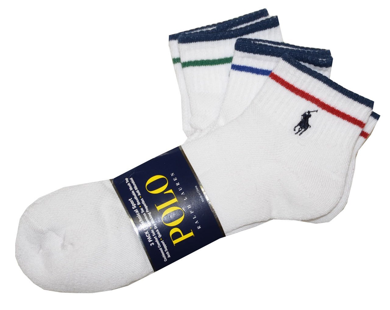 Мужские носки Polo Ralph Lauren с логотипом пони Белые 10-13