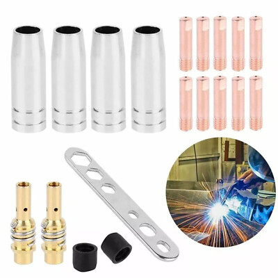 19x Verschleissteile Set Gasdüse MIG/MAG Spannhülsen Ersatzteile Schweißzubehör