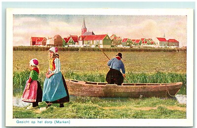 S03-2721, GEZICHT OP HET DORP, MARKEN, NETHERLAND, C1930S POSTCARD