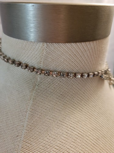 Collar Vintage Tono Plateado Transparente Estrás Con Gota Formal Baile de graduación - Imagen 3 de 6