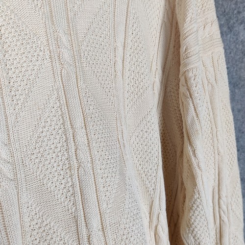 Jersey vintage Aquascutum para hombre talla XL 46 beige algodón tejido con cable Escocia - Imagen 8 de 16