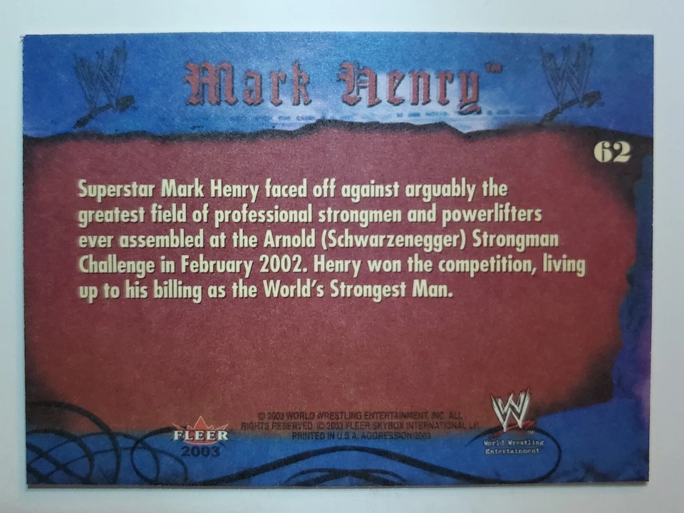 2003 Fleer WWE Aggression #62 MARK HENRY - Image 2 of 2