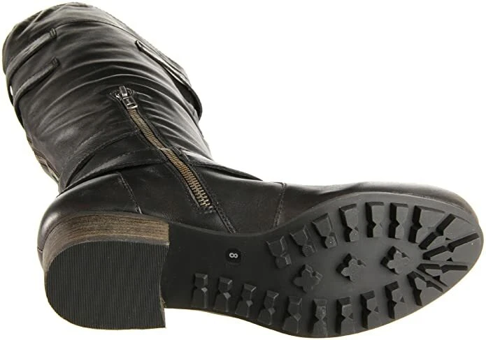 Botas con hebilla arnés de cuero negro Bacio 61 para motocicleta 8 NUEVAS $295 Foto 3 de 4