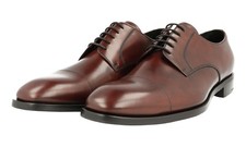 PRADA Leather Derby Cap Toe Dress Shoes - 2EB120 Burgundy NEW -  US 10 EU 43
