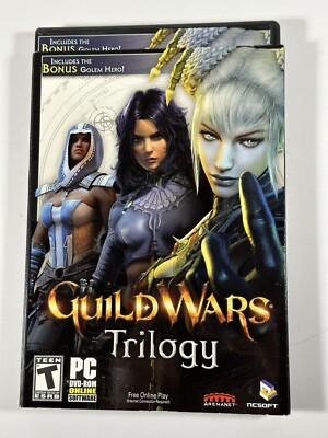 Guild Wars Trilogy (PC, 2008) Get the Golem hero nice condition slip cover!!!