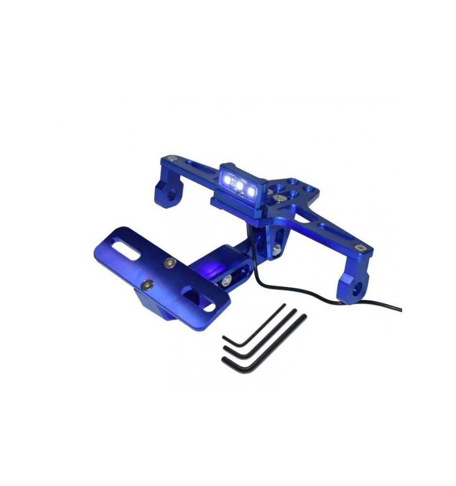 Support de plaque universel bleu anti-vibration pour supprimer la bavette plastique moto