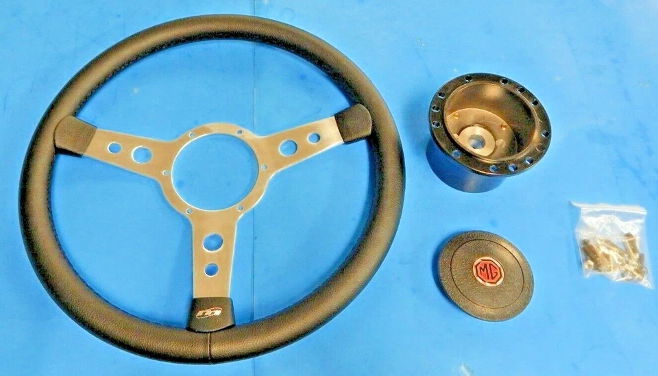 Nuevo volante y adaptador 15" envuelto en vinilo MGB 1977-1980 MG Midget 1978-1979 Foto 2 de 3