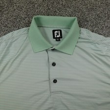 FootJoy Polo Shirt Mens L Green Lightweight Performance Golf Stretch Flex Casual