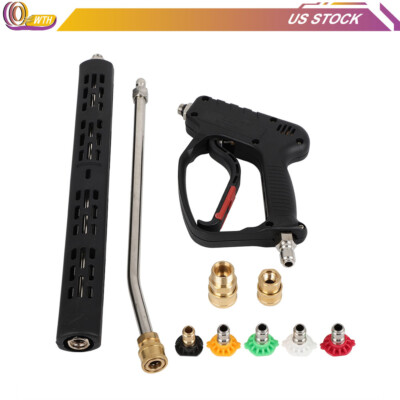 #ad High Pressure Washer Gun 5000PSI 3 8quot; with Extension Wand Trigger Handle 1 4quot; $41.54