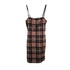 Shein Women's Plaid Mini Sheath Dress Sleeveless Size Medium