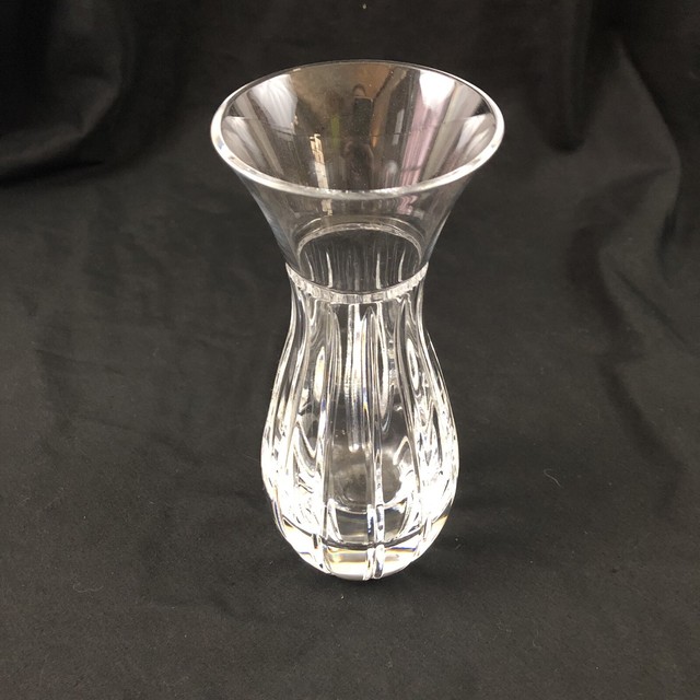 Miller Rogaska Crystal Bud Vase Deep Vertical Cuts Flared eBay