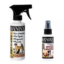 Banixx Anti-Bacterial, Anti-Fungal Spray for Dogs, Cats, Poultry, Horses 2oz 8oz
