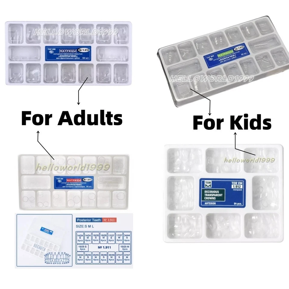 Dental Preformed Crown Resin Temporary Pre-corona Transparent Anterior Molar - Image 2 of 4