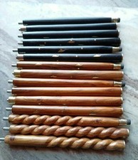 Set of 5 PCs 3 Fold Walker Wooden Walking Stick Cane For Head Handle Only Shaft
