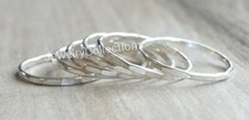 925 Sterling Silver Ring Skinny Hammered Ring Stackable Ring Handmade Ring B39