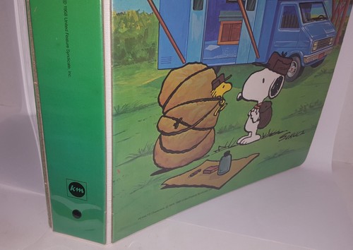 SNOOPY Camping Scouts 3 Ring Binder Folder Vtg 1965 Woodstock Butterfly Original - Picture 10 of 24