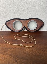 Vintage Leather Steam Punk Mask Motorcycle Clear Lens Glasses Vintage Antique
