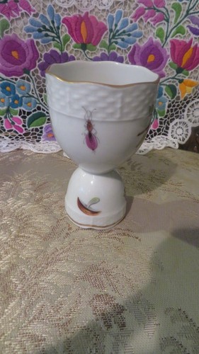 Taza de huevo doble vintage Herend Hungría patrón de frutas | Porcelana pintada a mano - Imagen 4 de 6