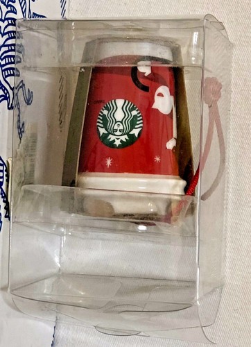 Nuevo Starbucks Taza Roja Adorno Mini To Go Café Perro Trineo Sirena Árbol de Navidad - Imagen 9 de 12