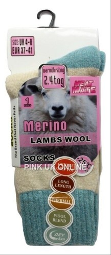 New Ladies Merino Lambs Wool Socks Soft Warm 2.4 Tog Thermal Winter 1,3,6 Pack - Picture 4 of 10