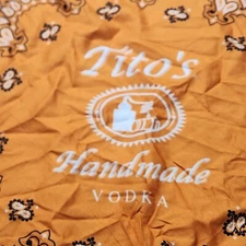 Tito's Vodka Black & Orange Bandana Dog Scarf Handkerchief Dew Rag