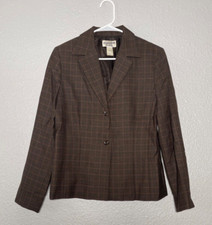VTG Pendleton Wool Blazer Women's 8 Brown Plaid Wool Button Coprcore Heritage