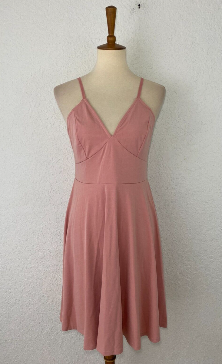 pink v neck skater dress Summer Hot Pink V Neck Skater Dress  Get That Trend