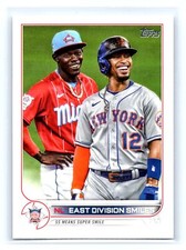 2022 Topps #98 Chislom & Lindor NL East Division Smiles Mets/Marlins Mint