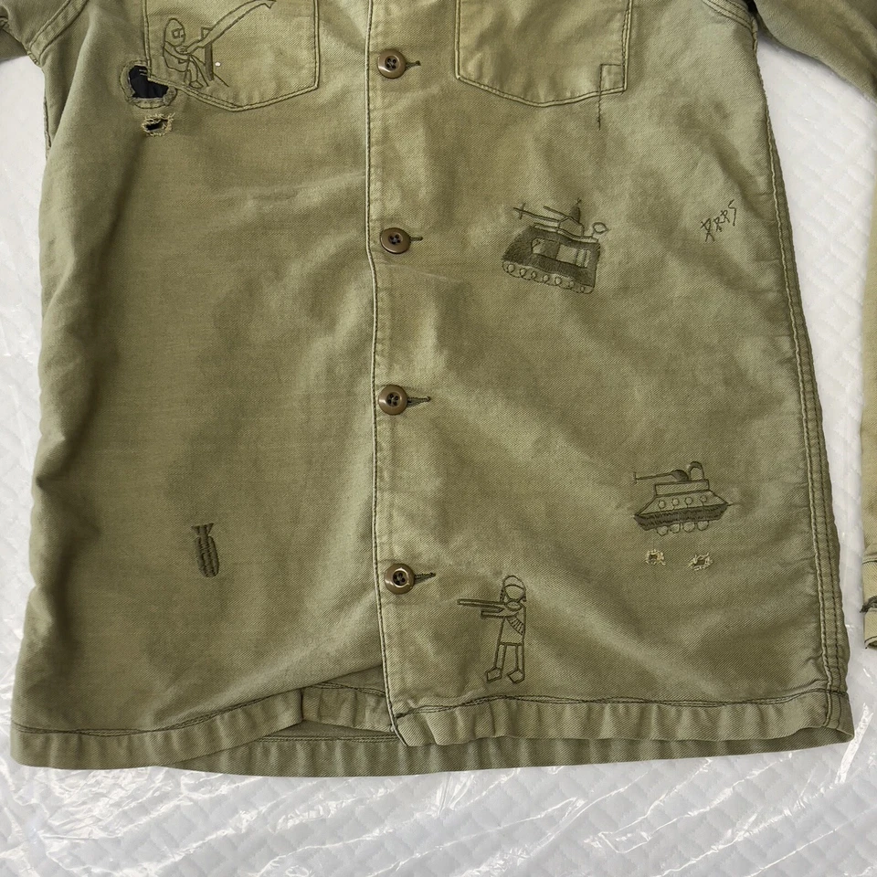 Chaqueta Militar PRPS Resultados Guerra de Irak Camisa Bordada Botón Envejecido Talla M. Foto 4 de 4