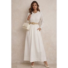 Vintage Prairie Maxi Dress Womens M White Lace Cottagecore Boho Romantic