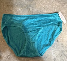 VINTAGE VICTORIAS SECRET SECOND SKIN HIP-HUGGER PANTY   LARGE  TURQUOISE
