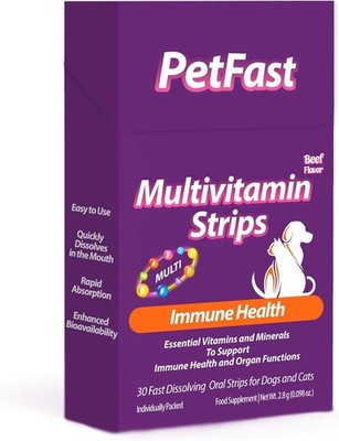 Multivitamin Strips for Dogs and Cats, Beef Flavor, 30 Fast Dissolving Strips