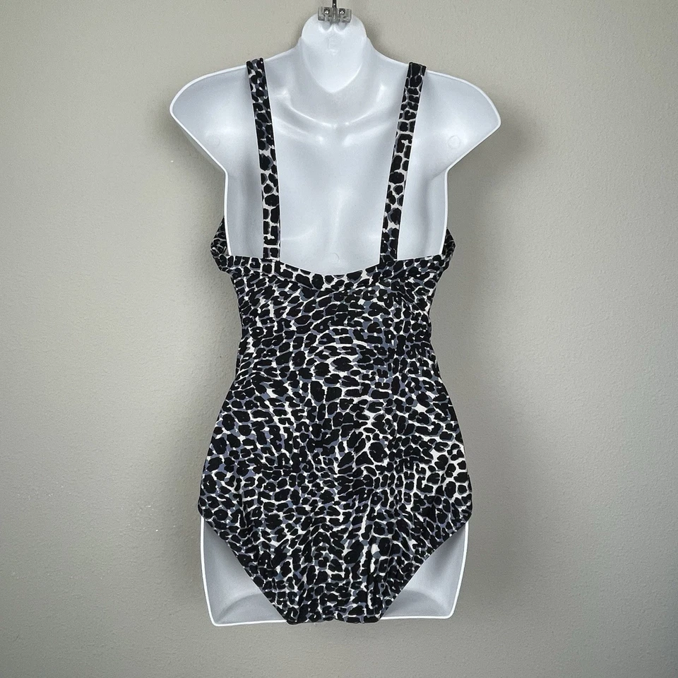 Traje de baño Miraclesuit azul gris estampado animal de una pieza talla 10 Foto 3 de 4