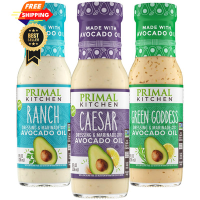 Primal Kitchen Ranch Dressing, Caesar and Green 8 Fl Oz (Pack of 3) 