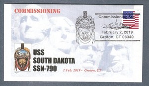 GREYTCOVERS NAVAL COVER USS SOUTH DAKOTA SSN-790 COMMISSIONING 2 FEB 2019