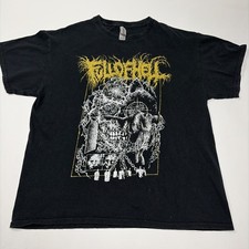 Full Of Hell Skull Logo size L Large Black T Shirt Hardcore Punk Band Merch Tee
