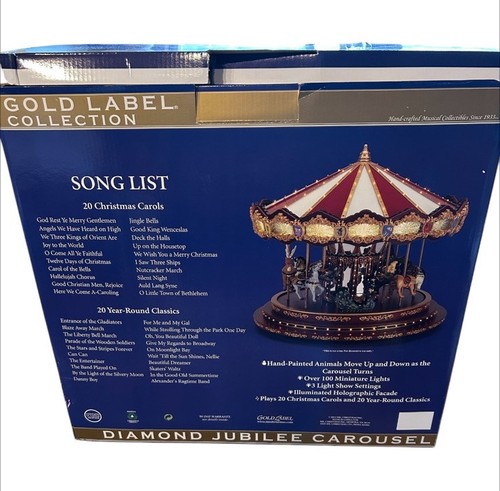 MR CHRISTMAS 2012 GOLD LABEL DIAMOND JUBILEE CAROUSEL NEW IN BX ANMTED MUSICAL - Picture 8 of 9