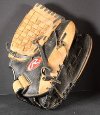 Rawlings RBG36BTN 12.5 inch Baseball Glove RHT Sport Black Leather Basket-web